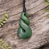 NZ Greenstone Small Twist Pendant Hapopo Pounamu