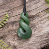 NZ Greenstone Small Twist Pendant Hapopo Pounamu