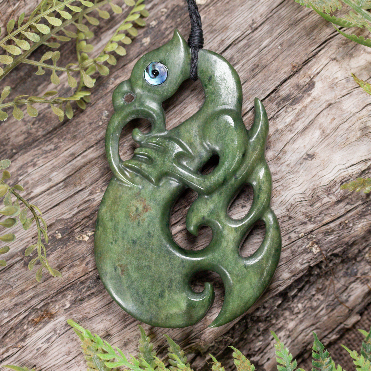 NZ Greenstone XLarge Manaia Pendant Rimu Pounamu