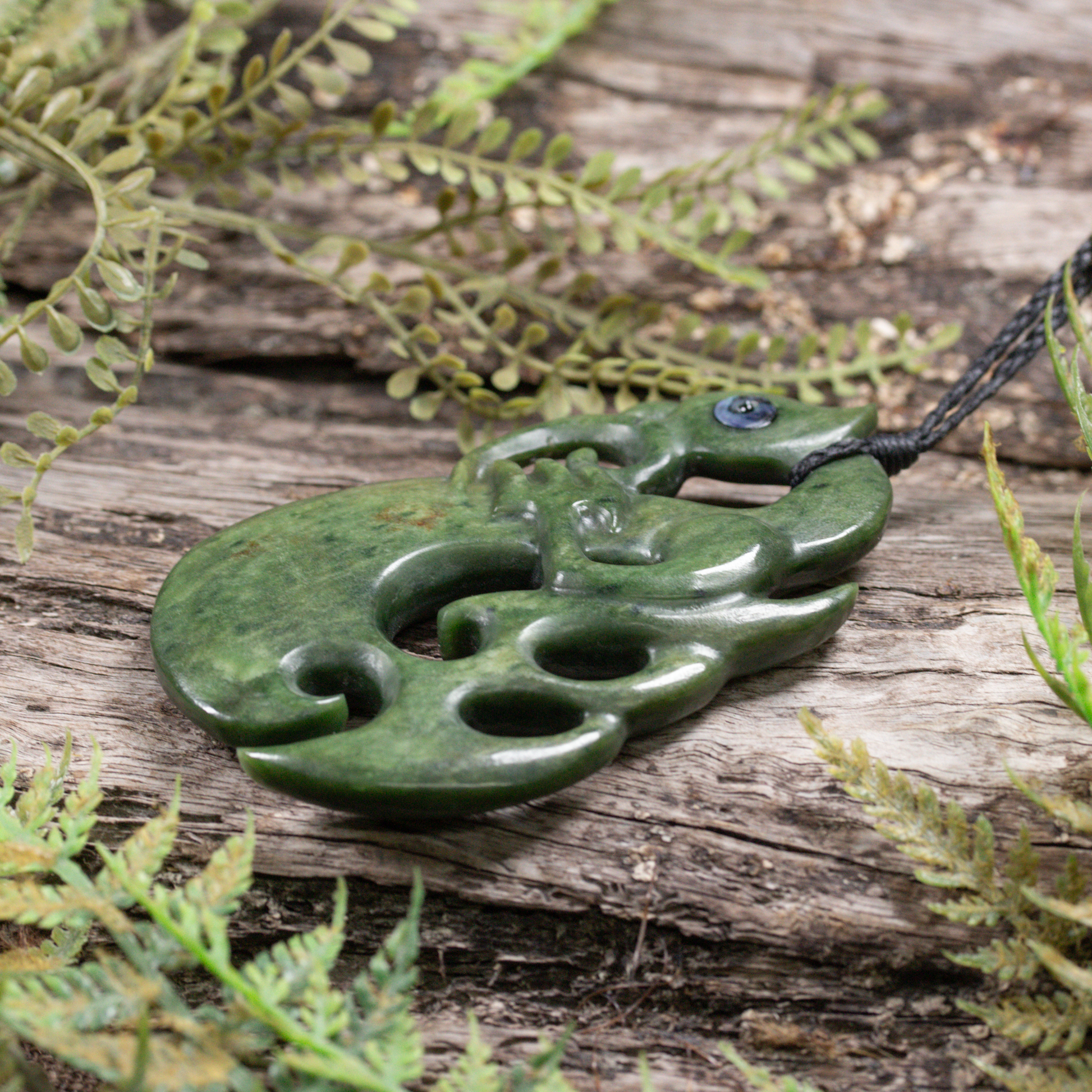 NZ Greenstone XLarge Manaia Pendant Rimu Pounamu