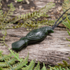 NZ Greenstone Medium Tūī Pendant Kawakawa Pounamu