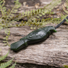 NZ Greenstone Medium Tūī Pendant Kawakawa Pounamu