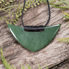 NZ Greenstone Large Kōuma Breastplate Pendant Hapopo Pounamu