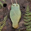 NZ Greenstone Large Ruru Pendant Raukaraka Pounamu