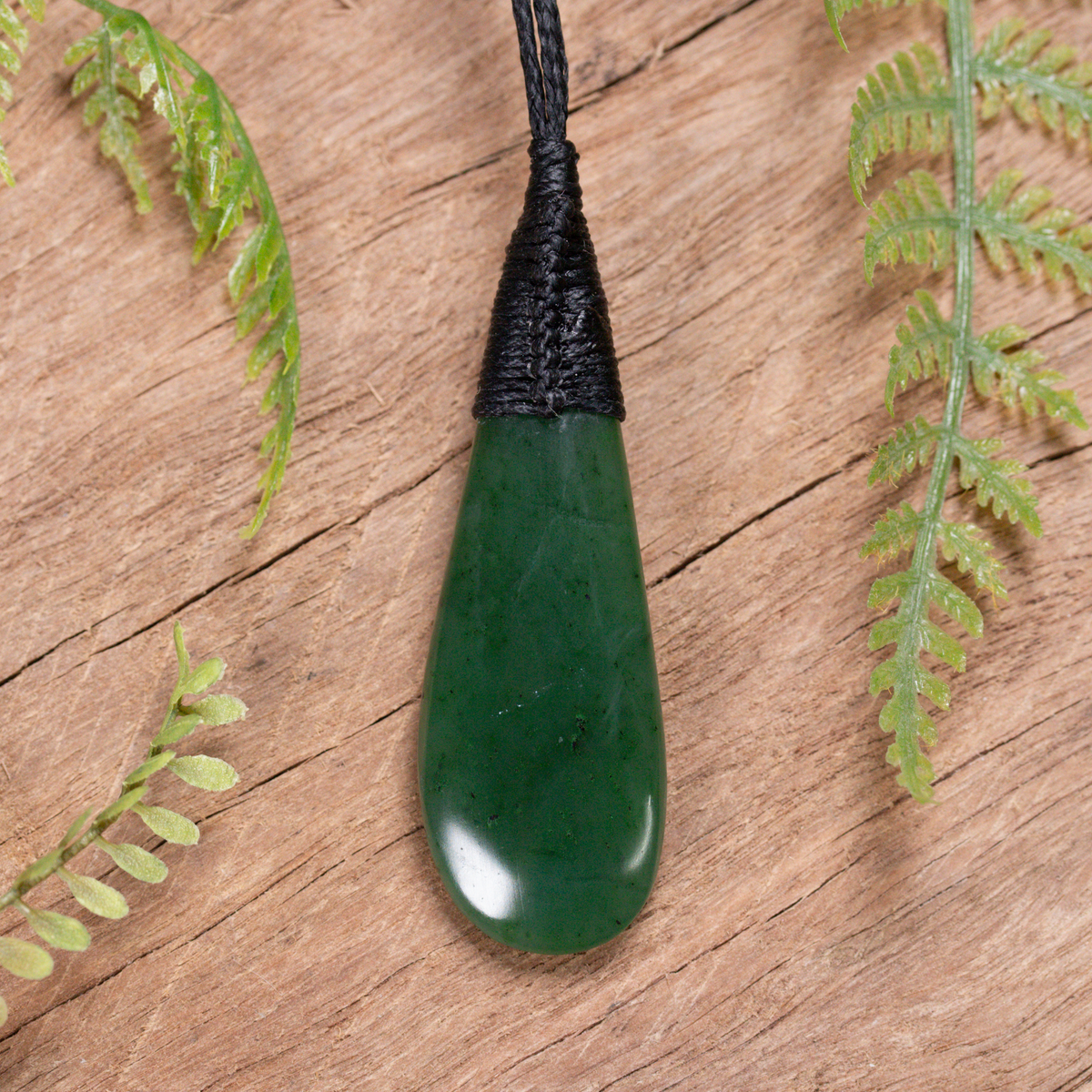 NZ Greenstone Small Roimata Pendant Hapopo Pounamu