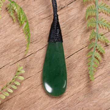 NZ Greenstone Small Roimata Pendant Hapopo Pounamu