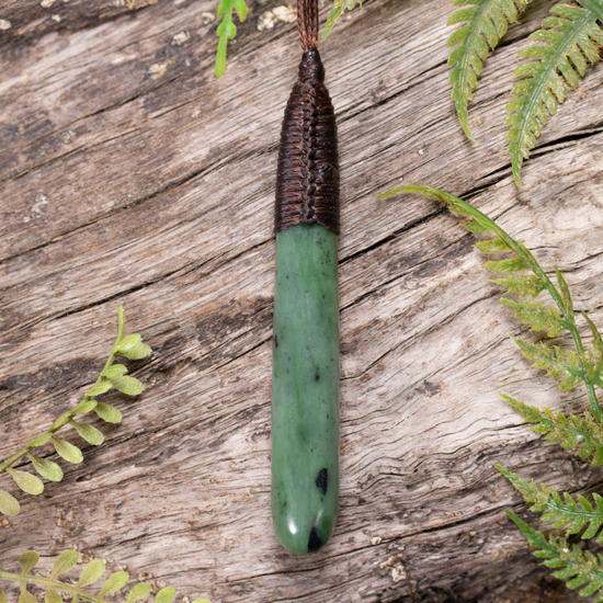 NZ Greenstone Medium Freeform Roimata Pendant Hapopo Pounamu