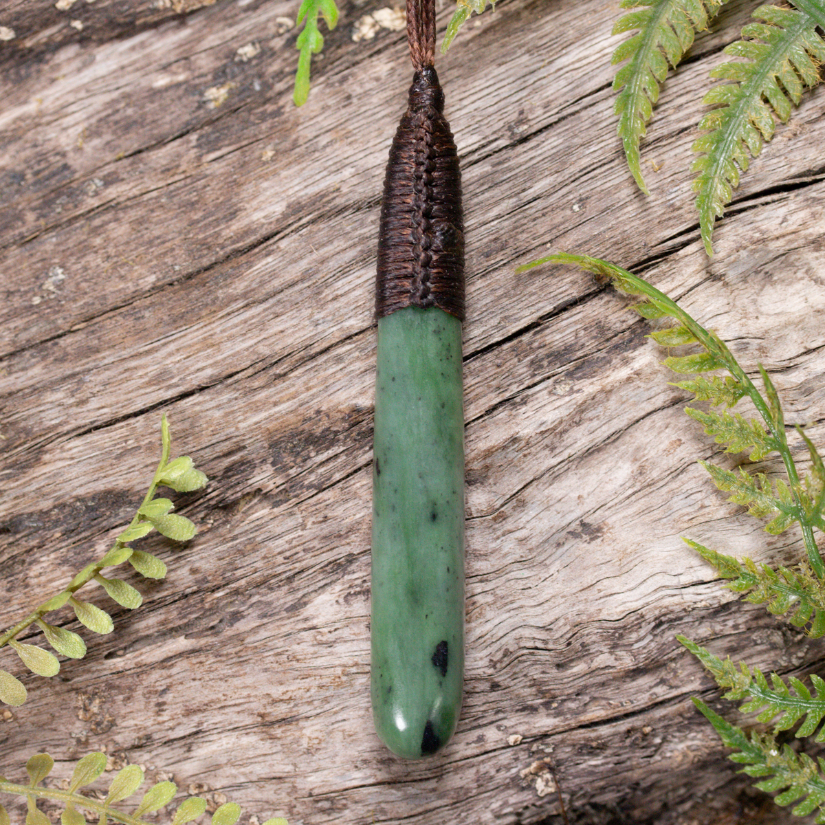 NZ Greenstone Medium Freeform Roimata Pendant Hapopo Pounamu