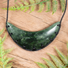 NZ Greenstone Large Kōuma Breastplate Pendant Kawakawa Pounamu