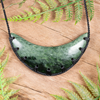 NZ Greenstone Large Kōuma Breastplate Pendant Kawakawa Pounamu