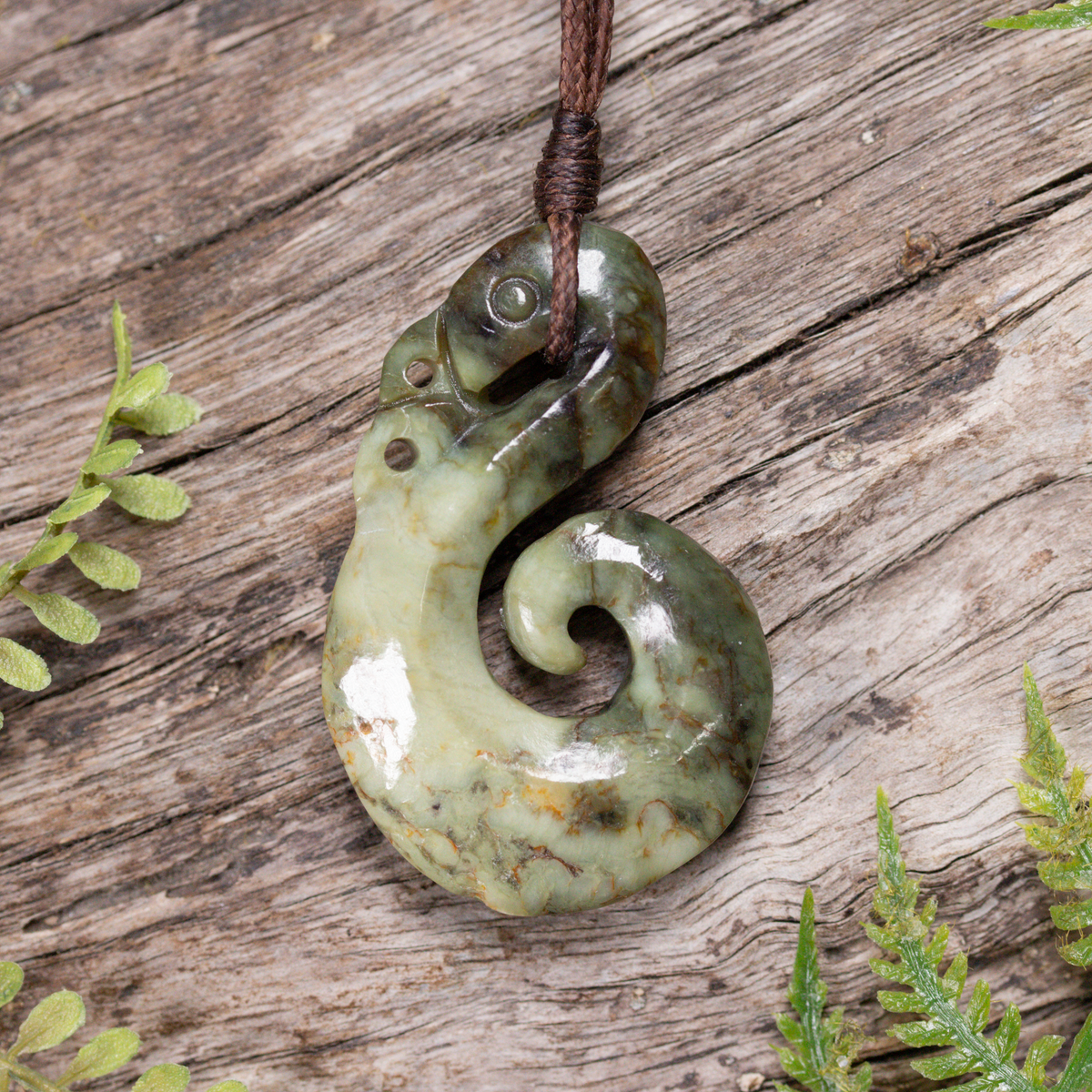 NZ Greenstone Small Manaia Pendant Rimu Pounamu