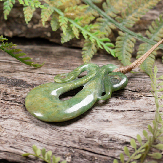 NZ Greenstone Small Manaia Pendant Raukaraka Pounamu