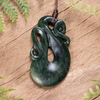 NZ Greenstone Small Manaia Pendant  Kawakawa Pounamu