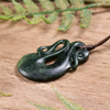 NZ Greenstone Small Manaia Pendant  Kawakawa Pounamu