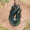 NZ Greenstone Small Manaia Pendant  Kawakawa Pounamu