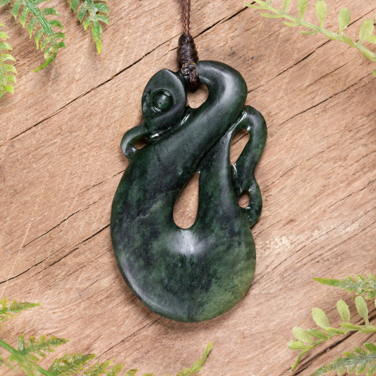 NZ Greenstone Small Manaia Pendant  Kawakawa Pounamu