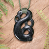 NZ Greenstone Small Manaia Pendant Kawakawa Pounamu