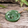 NZ Greenstone Small Koru Pendant Hapopo Pounamu