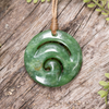 NZ Greenstone Small Koru Pendant Hapopo Pounamu