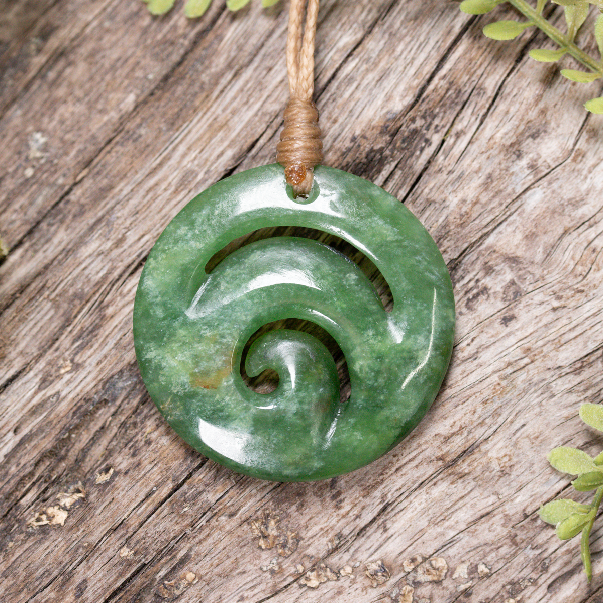 NZ Greenstone Small Koru Pendant Hapopo Pounamu