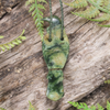 NZ Greenstone Medium Tūī Pendant Flower Jade Pounamu