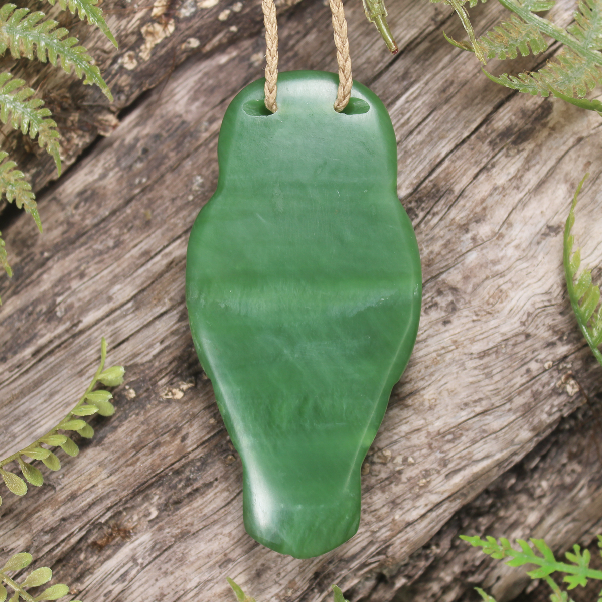 NZ Greenstone Large Ruru Pendant Kahurangi Pounamu