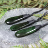 NZ Greenstone Small Roimata Pendant Kawakawa Pounamu