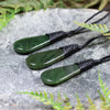 NZ Greenstone XSmall Roimata Pendant Kawakawa Pounamu