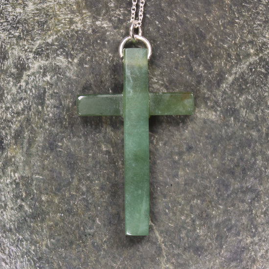 Sterling Silver Cross Pounamu Pendant