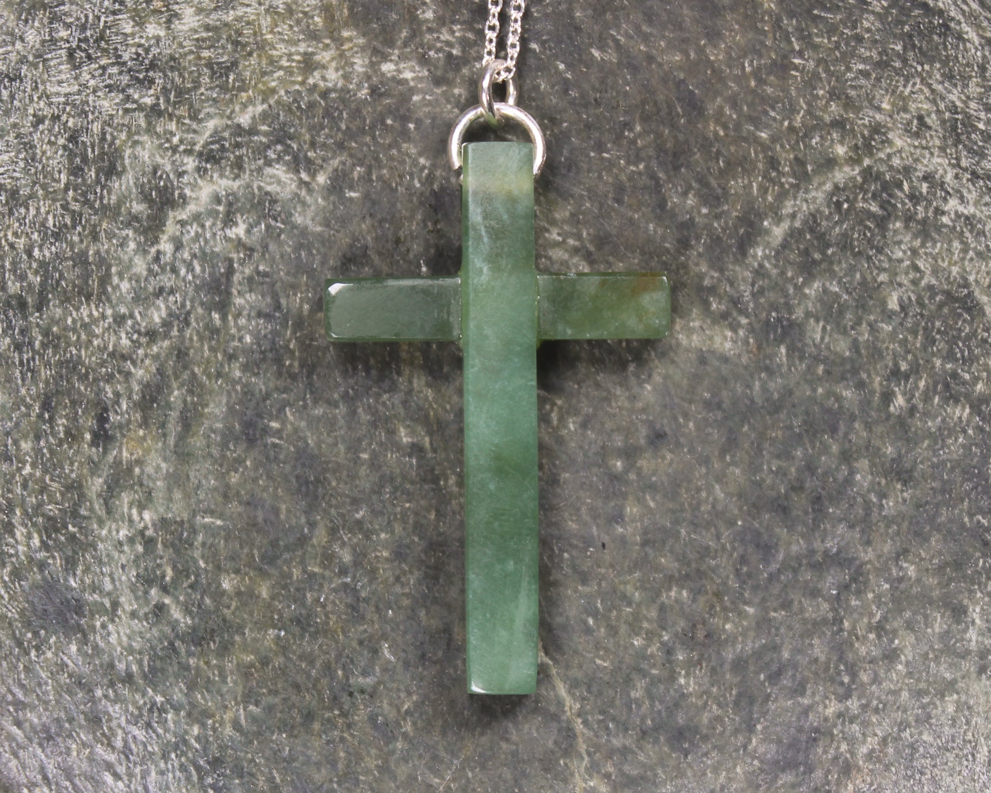 Sterling Silver Cross Pounamu Pendant