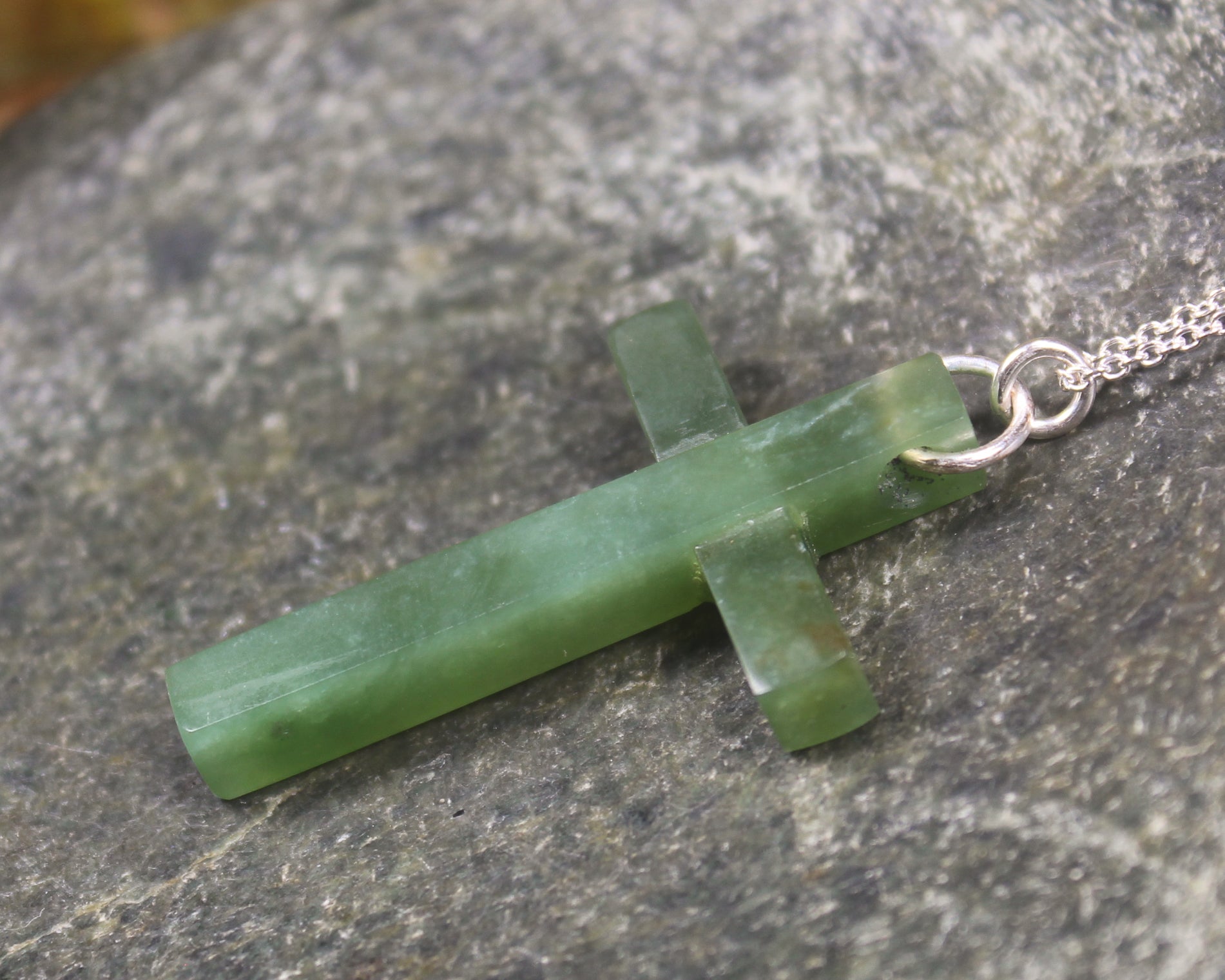 Sterling Silver Cross Pounamu Pendant