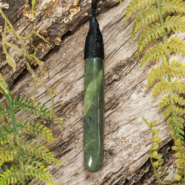 NZ Greenstone Large Freeform Roimata Pendant (BT413) Hapopo Pounamu