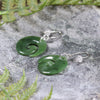NZ Greenstone Koru Earrings Hapopo Pounamu