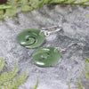 NZ Greenstone Koru Earrings Inanga Pounamu