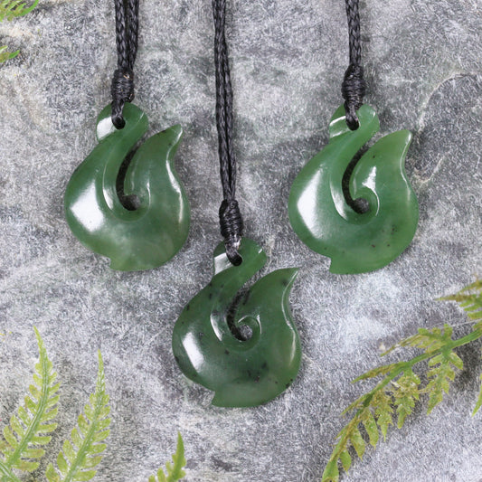 NZ Greenstone XSmall Hei Matau Pendant Hapopo Pounamu