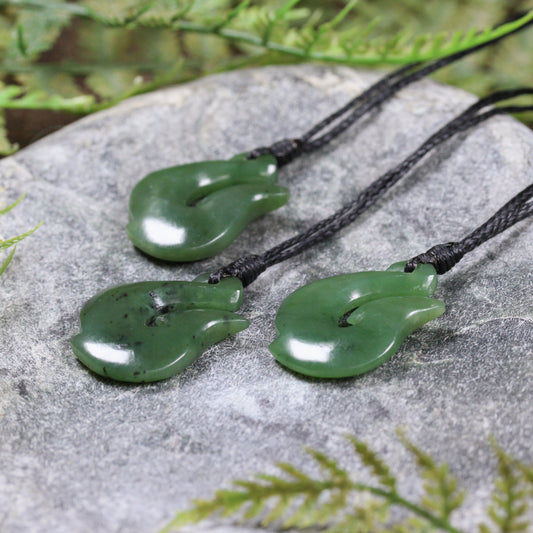 NZ Greenstone XSmall Hei Matau Pendant Hapopo Pounamu