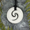 NZ Bone Medium Koru Pendant (BT518)
