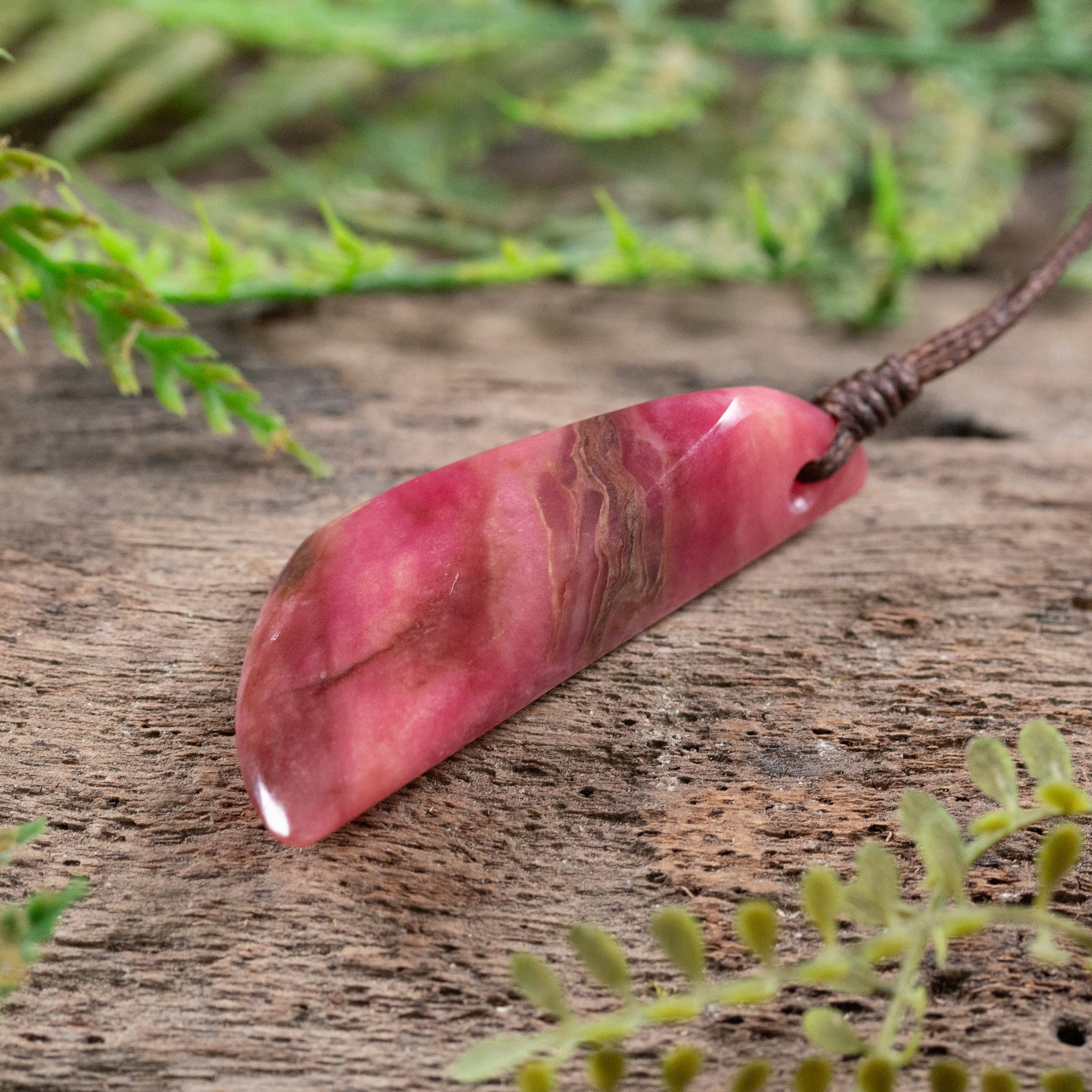 Rhodonite Small Freeform Pendant