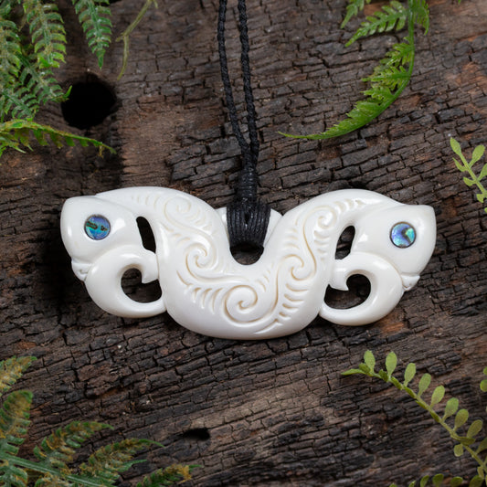 Bone Large Breastplate Pekapeka Pendant