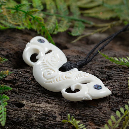 Bone Large Breastplate Pekapeka Pendant