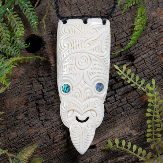 Bone Large TekoTeko Head Pendant
