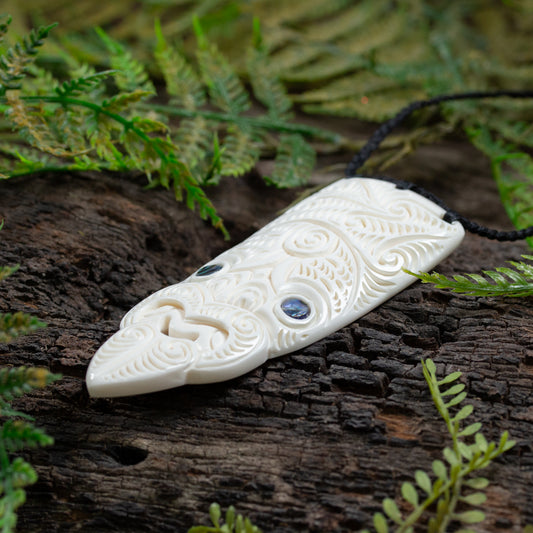 Bone Large TekoTeko Head Pendant