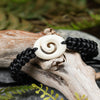 Bone Adjustable Cord Koru Bracelet (BN509)
