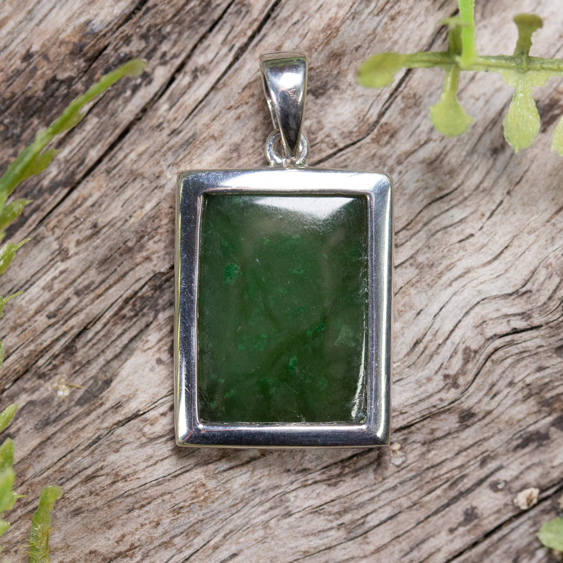 NZ Greenstone XSmall Sterling Silver Pendant Hapopo Pounamu