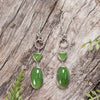 NZ Greenstone Medium Drop Earrings Hapopo Pounamu