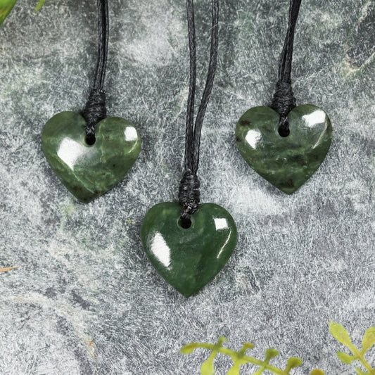 NZ Greenstone XSmall Heart Pendant (BN505) Hapopo Pounamu