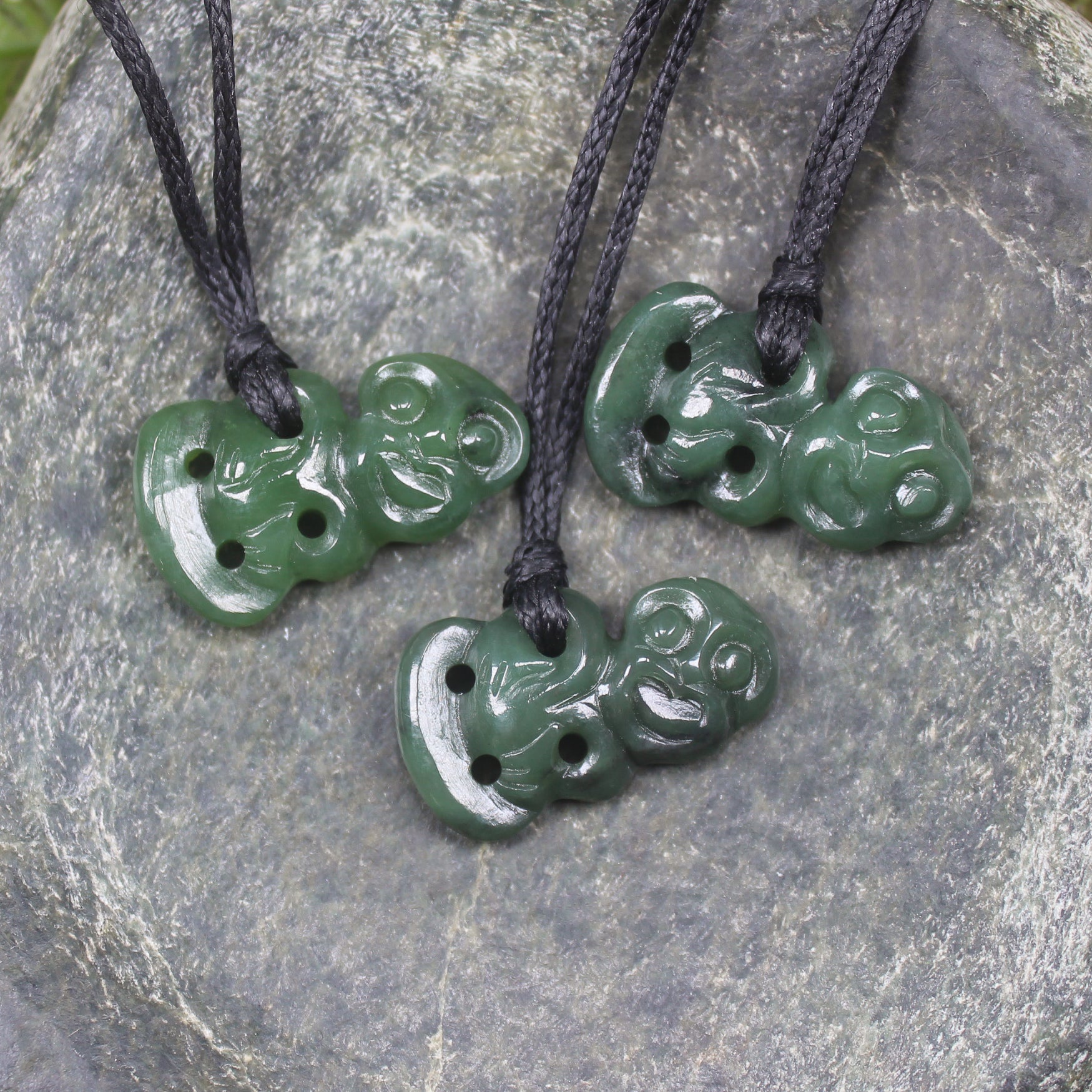 Hei Tiki pendant carved from Hapopo Pounamu - NZ Greenstone