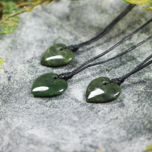 NZ Greenstone XSmall Heart Pendant (BN505) Hapopo Pounamu