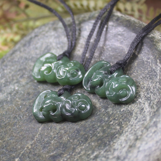 Hei Tiki pendant carved from Hapopo Pounamu - NZ Greenstone