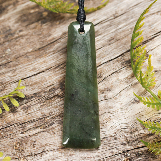 NZ Greenstone Small Freeform Toki Pendant (BT416) Rimu Pounamu